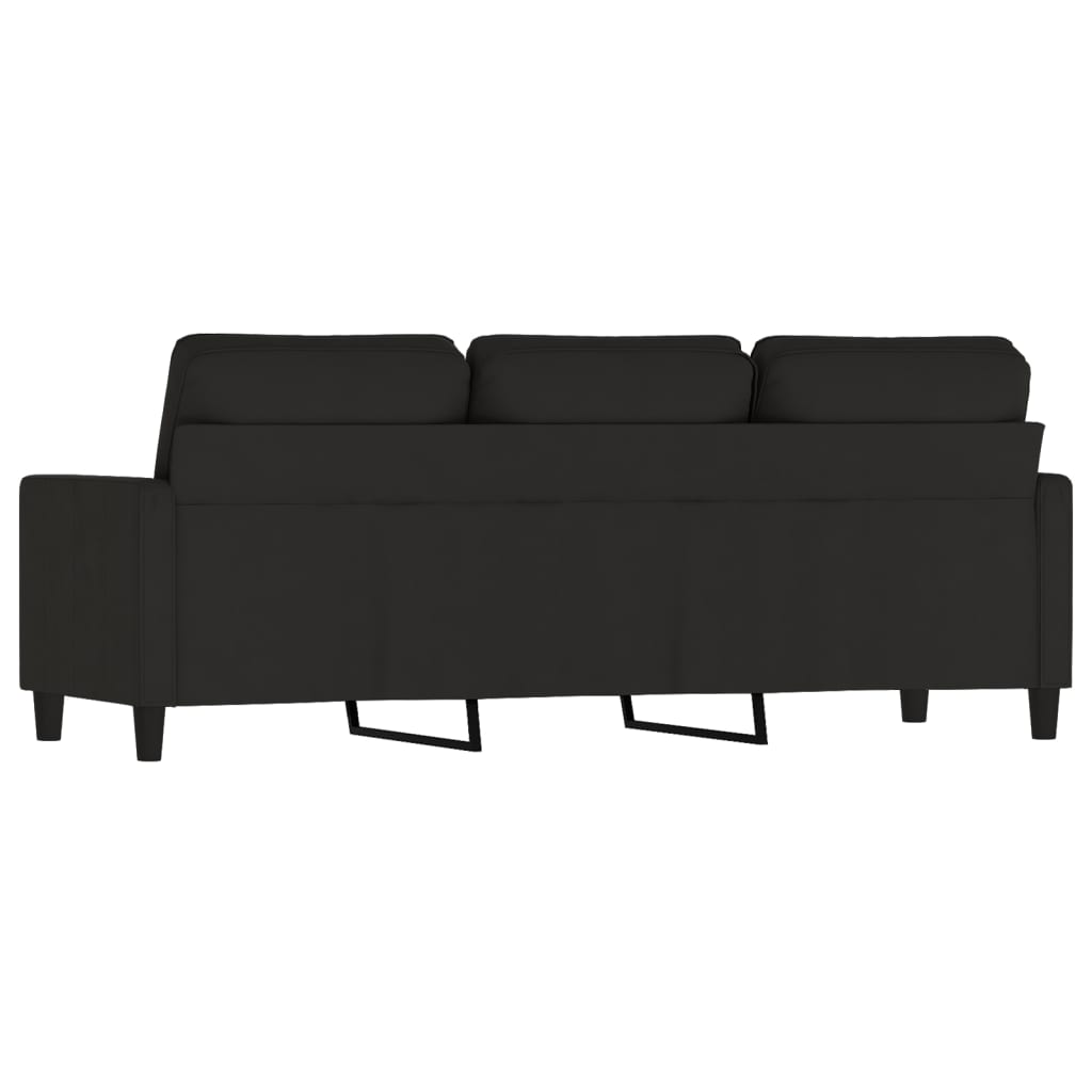 Bankje – Fauteuil – Zitbank – Meubel – Loungestoel – Velvet Bekleding – Met Metalen Frame – 198x77x80 cm – Zwart