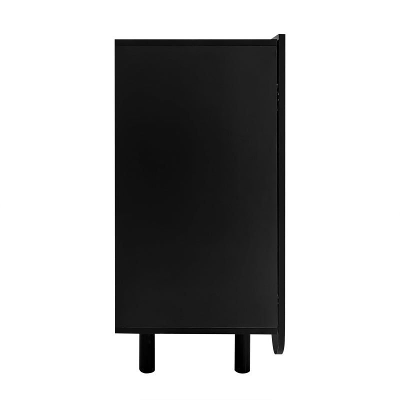 Dressoir – Dressoirkast – Opbergkast – Sideboard – Buffetkast – MDF Zwart – Soft-Close Deuren – Compact Met Veel Bergruimte