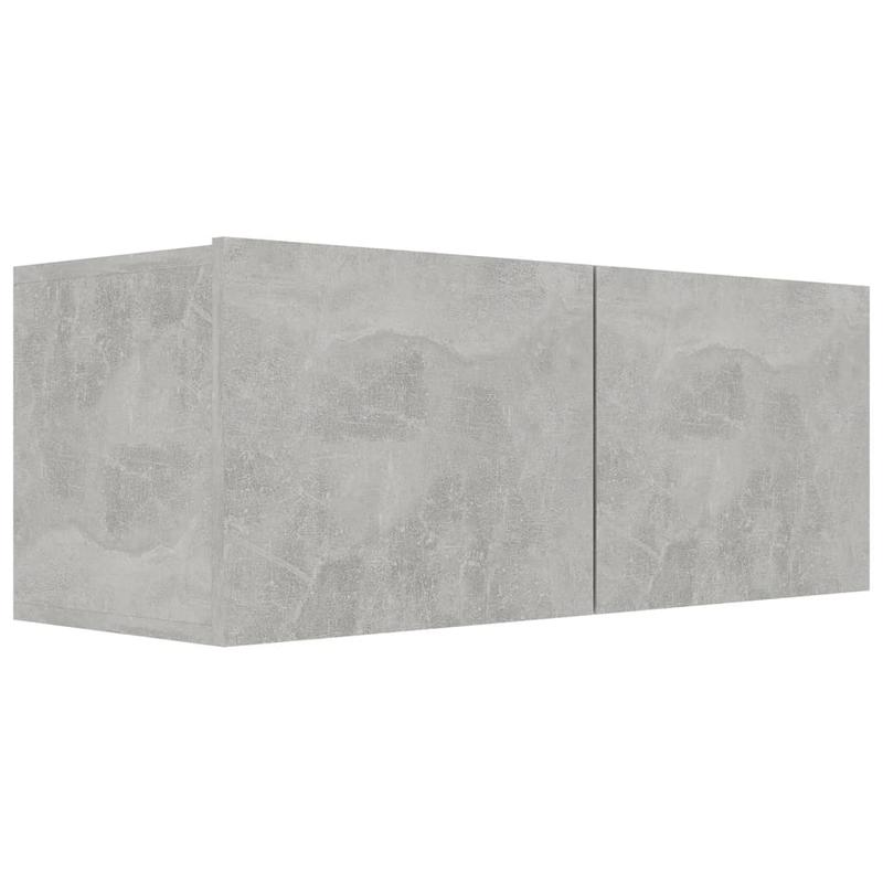 3pcs Modern Concrete Gray TV Stand with Storage Cabinet - Heavy-Duty Hardwood Construction, Freestanding Floor Cabinet with Open & Closed Shelving, Space-Saving Design for Living Room, Bedroom, Home Office - Sturdy Media Cons