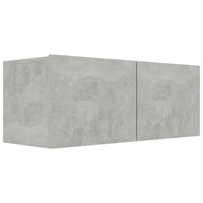 3pcs Modern Concrete Gray TV Stand with Storage Cabinet - Heavy-Duty Hardwood Construction, Freestanding Floor Cabinet with Open & Closed Shelving, Space-Saving Design for Living Room, Bedroom, Home Office - Sturdy Media Cons