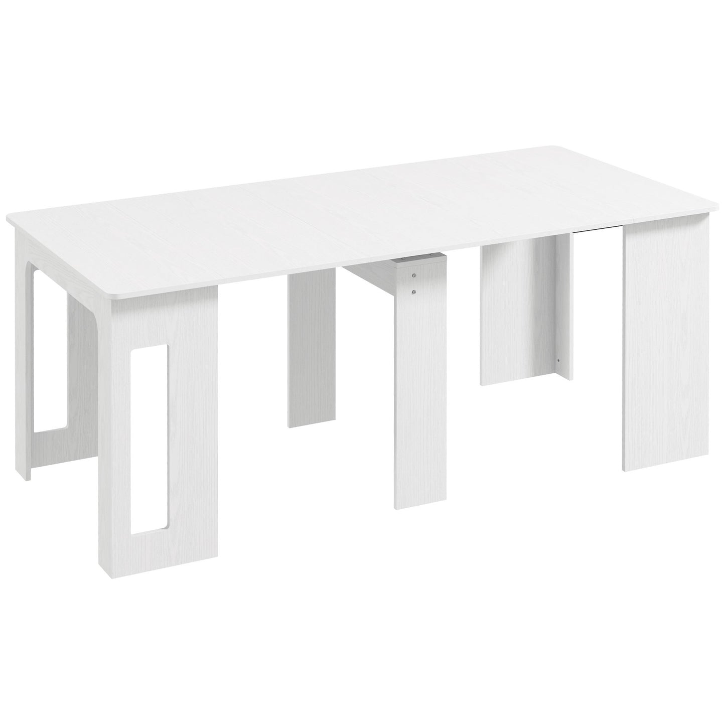 Uitschuifbare Eettafel – Inklapbare Tafel – Uitklapbare Keukentafel – Vouwtafel – Wit – Verstelbaar 60-180 cm – Hoogwaardig Spaanplaat