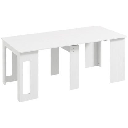 Uitschuifbare Eettafel – Inklapbare Tafel – Uitklapbare Keukentafel – Vouwtafel – Wit – Verstelbaar 60-180 cm – Hoogwaardig Spaanplaat