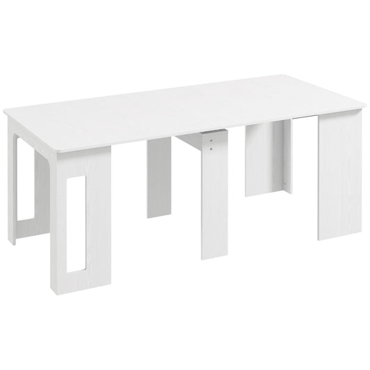 Uitschuifbare Eettafel – Inklapbare Tafel – Uitklapbare Keukentafel – Vouwtafel – Wit – Verstelbaar 60-180 cm – Hoogwaardig Spaanplaat