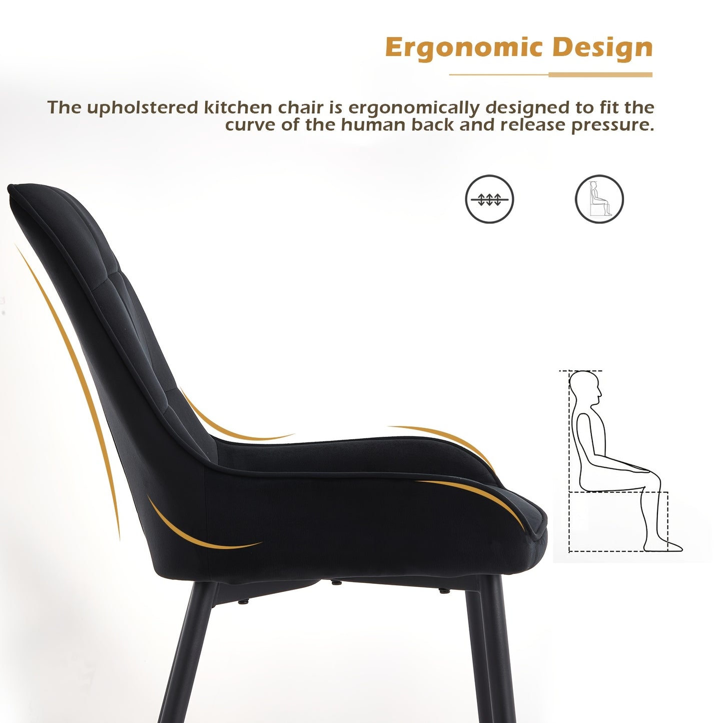 Eetkamerstoelen – Stoelen – Kuipstoelen – Keukenstoelen – Design Stoelen – Donkergrijs – Velvet Bekleding – Metalen Onderstel – Ergonomisch Comfort – Duurzaam