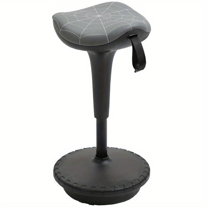 Office Stool with Swivel Function, Ergonomic Design, Adjustable Height from 65.5 to 83.5 Cm, Tiltable at 120°, Gray Color, Leisure Chair, Comfortable Living Room Furniture, Multifunctional Seat, Suitable for Living Room, Bed