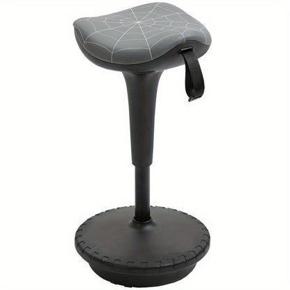 Office Stool with Swivel Function, Ergonomic Design, Adjustable Height from 65.5 to 83.5 Cm, Tiltable at 120°, Gray Color, Leisure Chair, Comfortable Living Room Furniture, Multifunctional Seat, Suitable for Living Room, Bed
