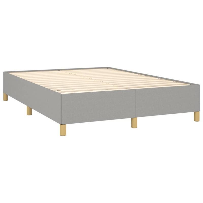 Contemporary Wooden Bed Frame with Grigio Chiaro 140x200cm Tissue - Removable Mattress, All-Season Comfort, Easy Assembly, No Power Needed, Modern Minimalist Design for Small Spaces, Bed Frame for Bedroom, Spacesaving Furnitu