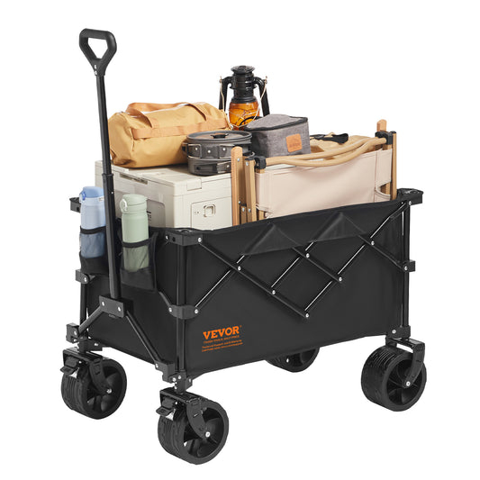 Opvouwbare Wagon – Vervoerswagen – Bolderkar – Strandwagen – Campingkar – Max 120 kg Draagvermogen – Stevige All-Terrain Wielen
