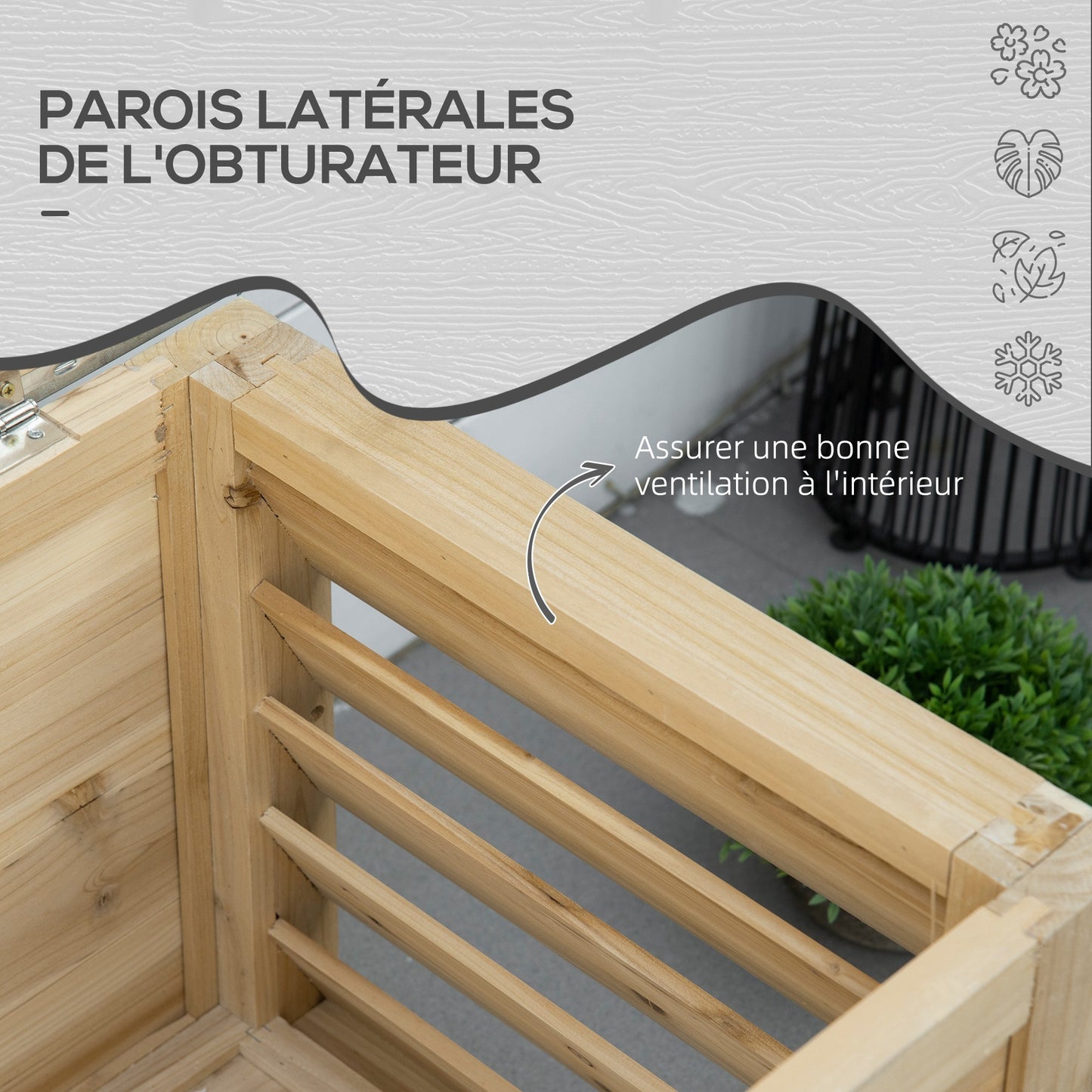 Tuinkist – Tuinopbergbox – Kussenbox – Tuinbox – Opbergkist – Massief Hout – Gegalvaniseerd Metalen Deksel – 155L – 110x50x50 cm