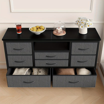 Ladekast – Ladenkast – Kommode – Opbergkast – Dressoir – 8 Lades – Robuust Metalen Frame – Matzwart Zonder Montage