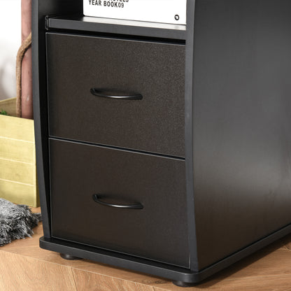 Computerbureau – Bureau – Werkplek – Schrijftafel – Bureau met Opbergruimte – Zwart – 120x55x85 cm – Veelzijdige Opbergruimte – Geïntegreerd Kabelbeheer