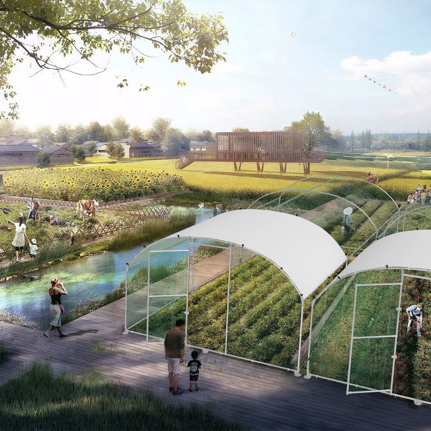 Buitenren Kipren Dierenren Kippenhok Konijnenren – 3x4x2 Meter – Gegalvaniseerd Staal – UV-Beschermd PE Dak