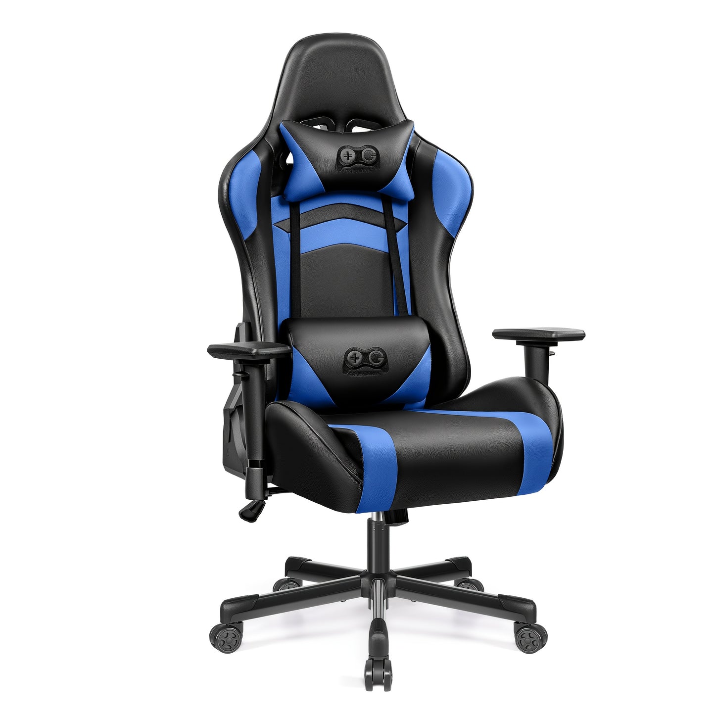 Gamingstoel – Game Stoel – Bureaustoel – Racestoel – Ergonomische Zitstoel – Verstelbare Rugleuning – 3D Armleuningen – Zwart Blauw