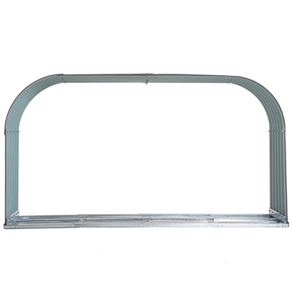 Houtrek – Haardhoutrek – Houtopslag – Houtstandaard – Houtstapelrek – Weerbestendig Staal – Groot Formaat 212x46x112 cm – Grijs