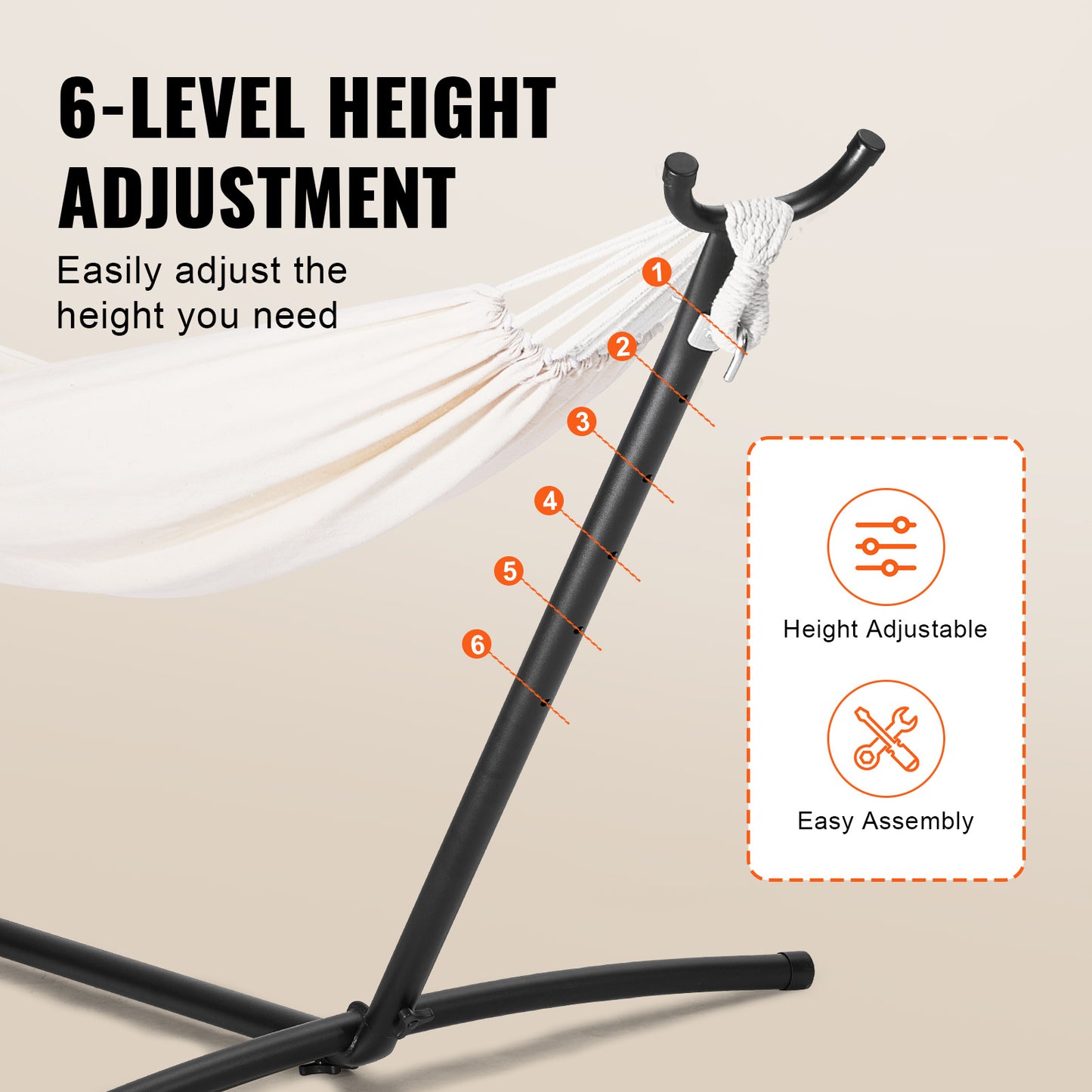 Hangmatstandaard – Hangmat Frame – Hammock Standaard – Staander Voor Hangmat – Stalen Frame – Verstelbare Hoogte – Draagbaar Met Draagtas – Geschikt Voor 10-13 Ft Hangmatten – Maximaal 205 kg Belastbaar