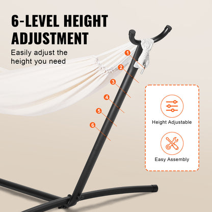 Hangmatstandaard – Hangmat Frame – Hammock Standaard – Staander Voor Hangmat – Stalen Frame – Verstelbare Hoogte – Draagbaar Met Draagtas – Geschikt Voor 10-13 Ft Hangmatten – Maximaal 205 kg Belastbaar