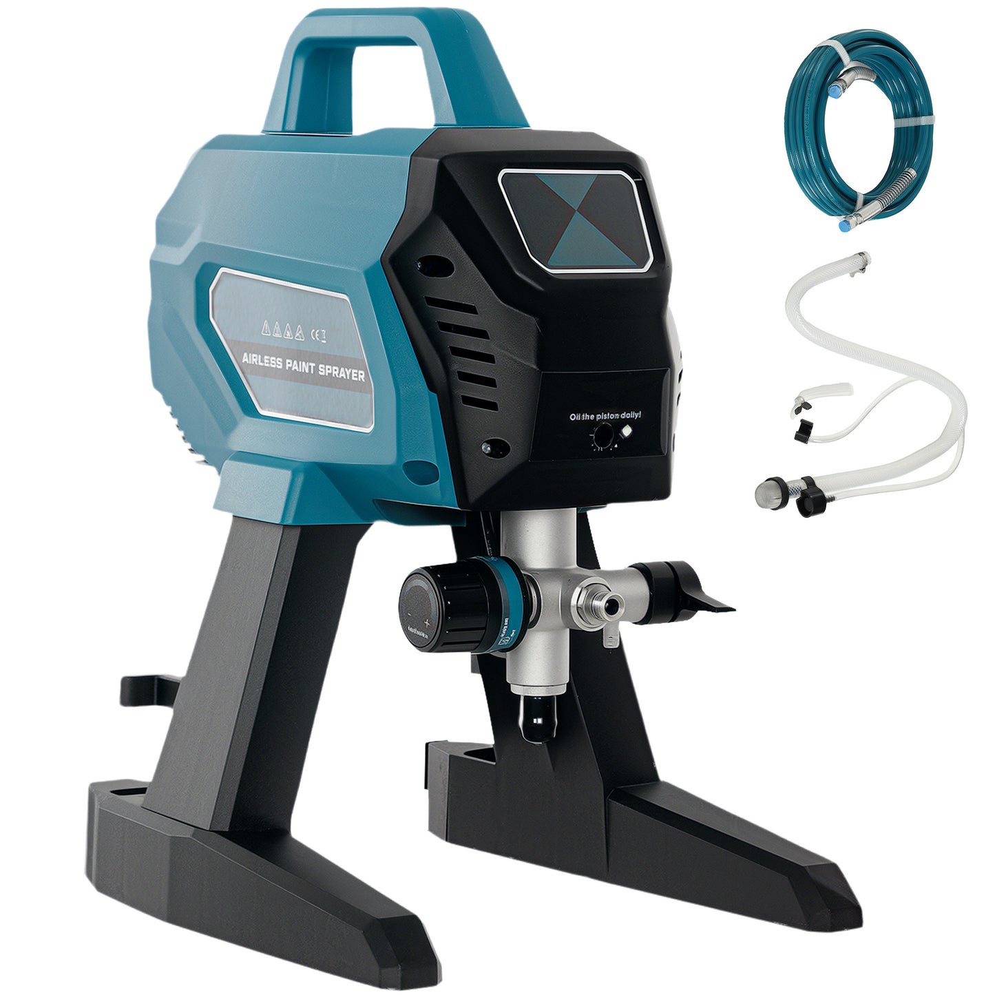 Elektrisch Verfspuitsysteem – Verfspuitpistool – Spuitapparaat – Verfspuitinstallatie – Verfspuitmachine – Blauw – 700W Motor – 200 Bar Druk