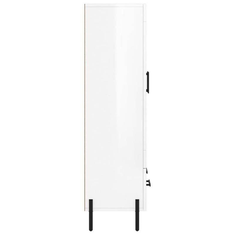 Highboard – Dressoir – Buffetkast – Opbergkast – Sideboard – Hoogglans Wit – Ruime Opbergruimte – Duurzaam Hout-Metaal