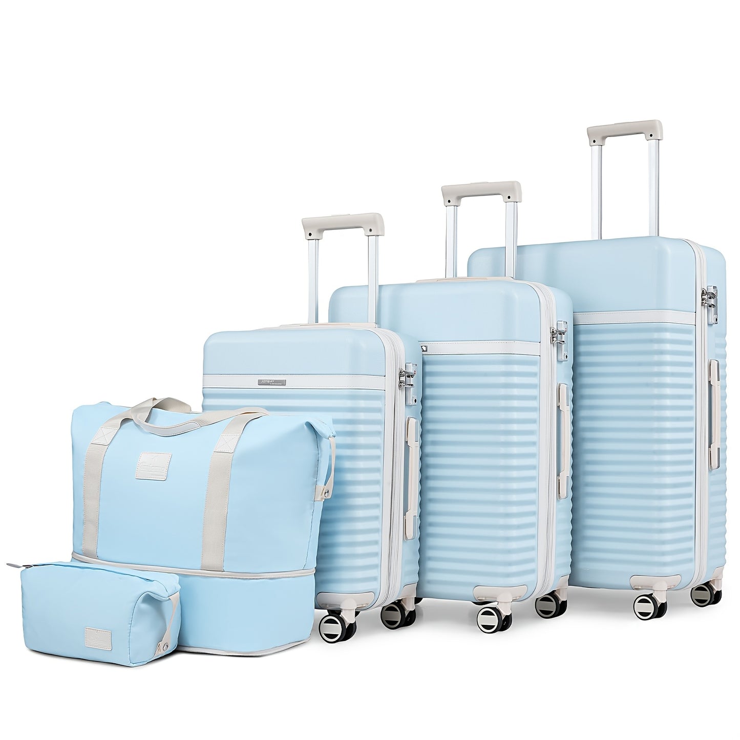 Kofferset – Bagage – Reiskoffer – Spinner Koffer – Lichtblauw – 3 Maten 20/24/28 Inch – Duurzame ABS Harde Schil – TSA Combinatieslot & 360° Draaiwielen