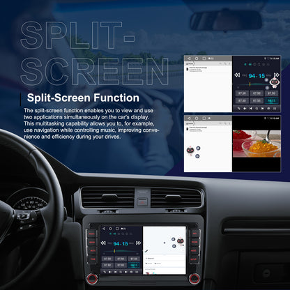 [2G+64G] Android 15 7" Touchscreen  Radio for Volkswagen,, Caddy T5, Tiguan Transporter, Golf MK5, MK6 Beetle, Skoda Octavia Seat with Wireless CarPlay, Android Auto, GPS, FM and RDS