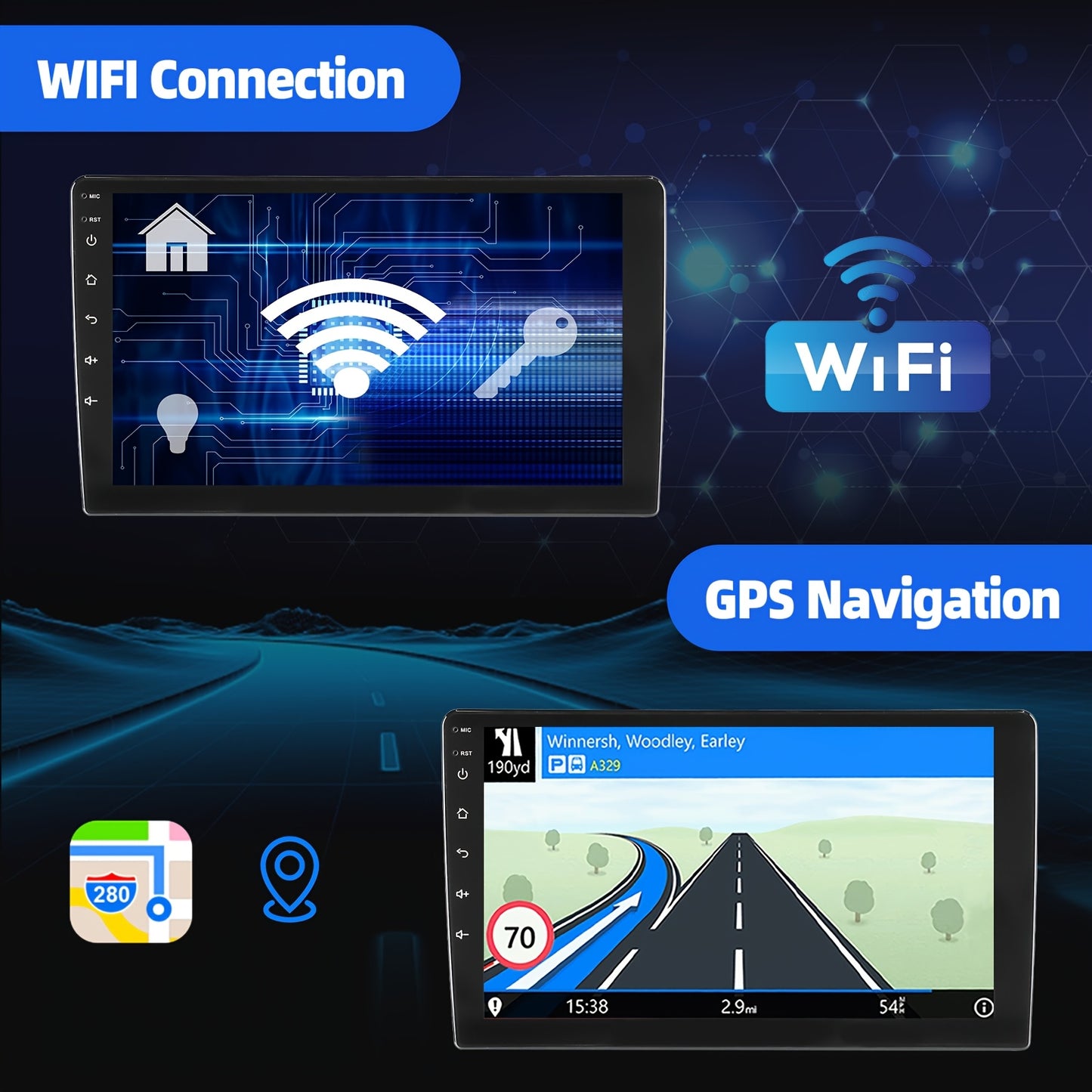 Autoradio – Auto Radio – 2 DIN Radio – 2DIN Autoradio – DAB+ Radio – 9 Inch IPS Touchscreen – Android 15 Systeem – Wireless CarPlay & Android Auto