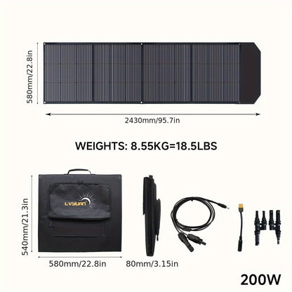 Zonnepaneel – Solar Panel – Zonne-energie Omvormer – Zonne-energie Converter – 200W Vermogen – Geleidend Metaal – Compact ontwerp