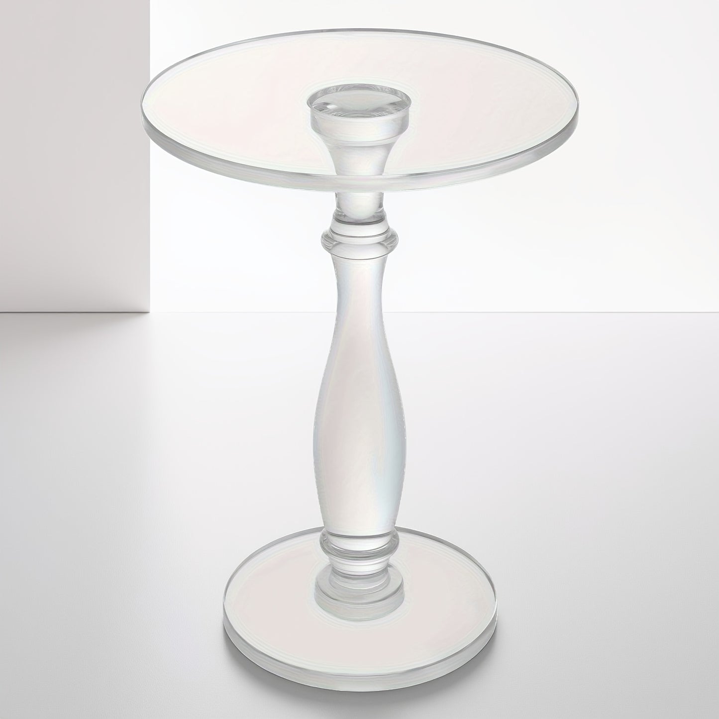 Moderne Rond Tafel – Salontafel – Bijzettafel – Lounge Tafel – Koffietafel – Transparant Acryl – Sterk 39,9 KG Draagvermogen – Ruimtebesparend & Makkelijk In Elkaar Te Zetten