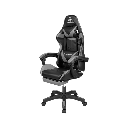 Gamingstoel – Gamestoel – Bureaustoel – Zitzak – Relaxstoel – Ergonomisch Ontwerp Met Lendensteun – Verstelbare Rugleuning En Voetensteun - Zwart/Grijs