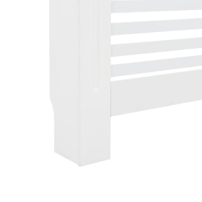 Terrasverwarmerhoes – Beschermhoes – Heaterhoes – Afdekhoes – Tuinverwarming – MDF Weerbestendig – 11x19x81,5 cm – Eenvoudig Schoon Te Maken – Wit Met Roosterpatroon