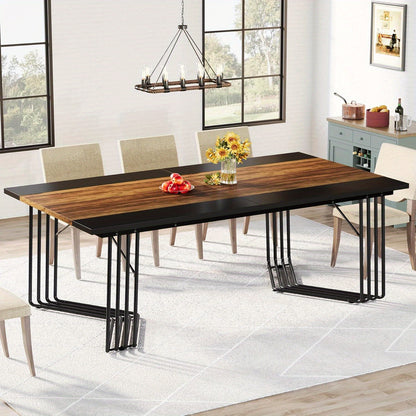 Eettafel – Keukentafel – Tafel – Eetkamertafel – Bureau – Industrieel Metalen Frame – Extra Lang 200 cm Voor 8-10 Personen – Stevig MDF Blad – Gemakkelijk Schoon Te Maken