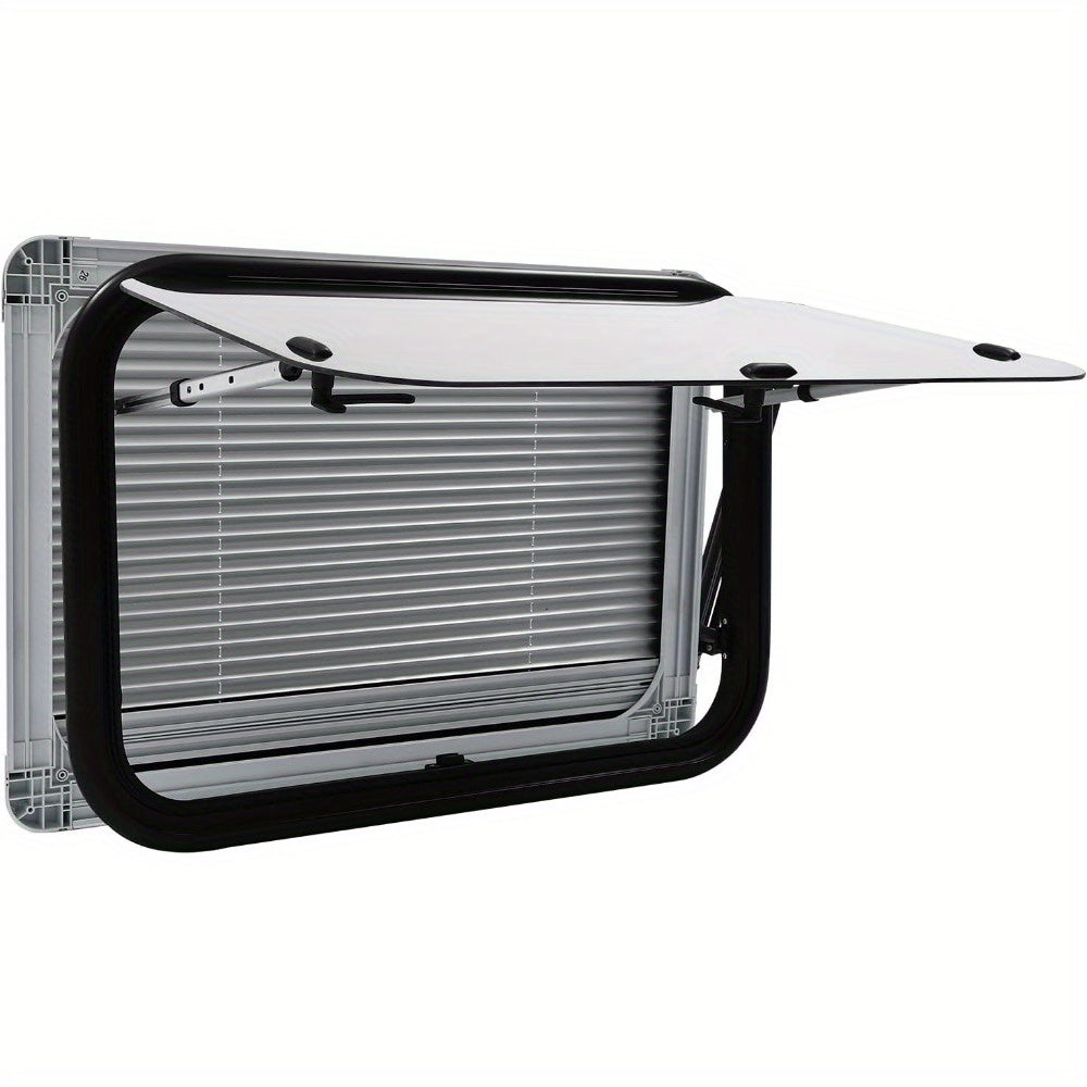 Caravanraam – Camperraam – Uitschuifraam – Schuifraam – Ventilatieraam – Aluminium Frame – 90x55 cm – Gehard Glas – Insectenhor – Eenvoudige Montage