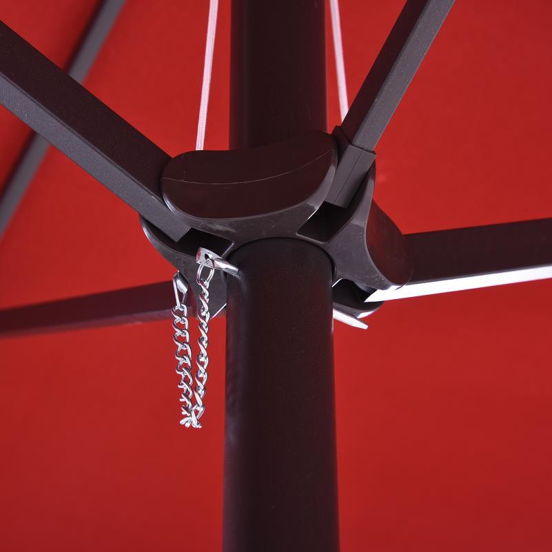 Parasol – Zonnescherm – Tuinparasol – Terrasparasol – Buitenparasol – Extra Groot 455x270 cm – Handmatige Kurk Bediening – Duurzaam & Stabiel Frame – Rood Rechthoekig/Ovaal
