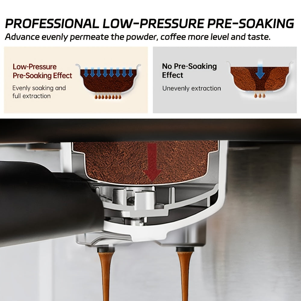 Espressomachine – Semi-automatisch – Koffiezetapparaat – Cappuccinomachine – IJskoffiemachine – 20 Bar Druk – 1,5L Afneembaar Waterreservoir