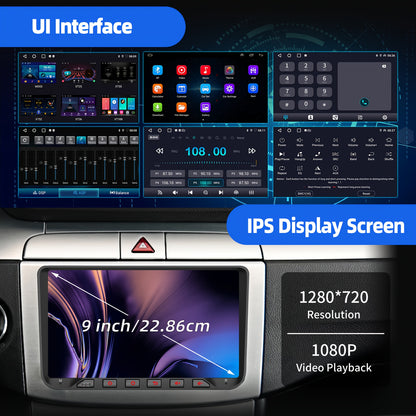Multimedia Car Stereo – Autoradio – Navigatiesysteem – Touchscreen Radio – Inbouw Radio 22,86 cm – 9 Inch IPS Display – Android 14 Met Draadloze CarPlay & Android Auto
