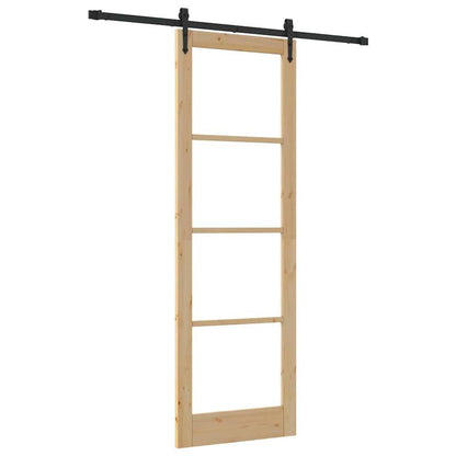 Schuifdeur – Schuifpaneel – Deurpaneel – Raumdeursysteem – Kastenwanddeur – Bruin Houten Paneel – Metaal Frame – 78x232 cm – Ruimtebesparend Design – Geruisloos Railsysteem