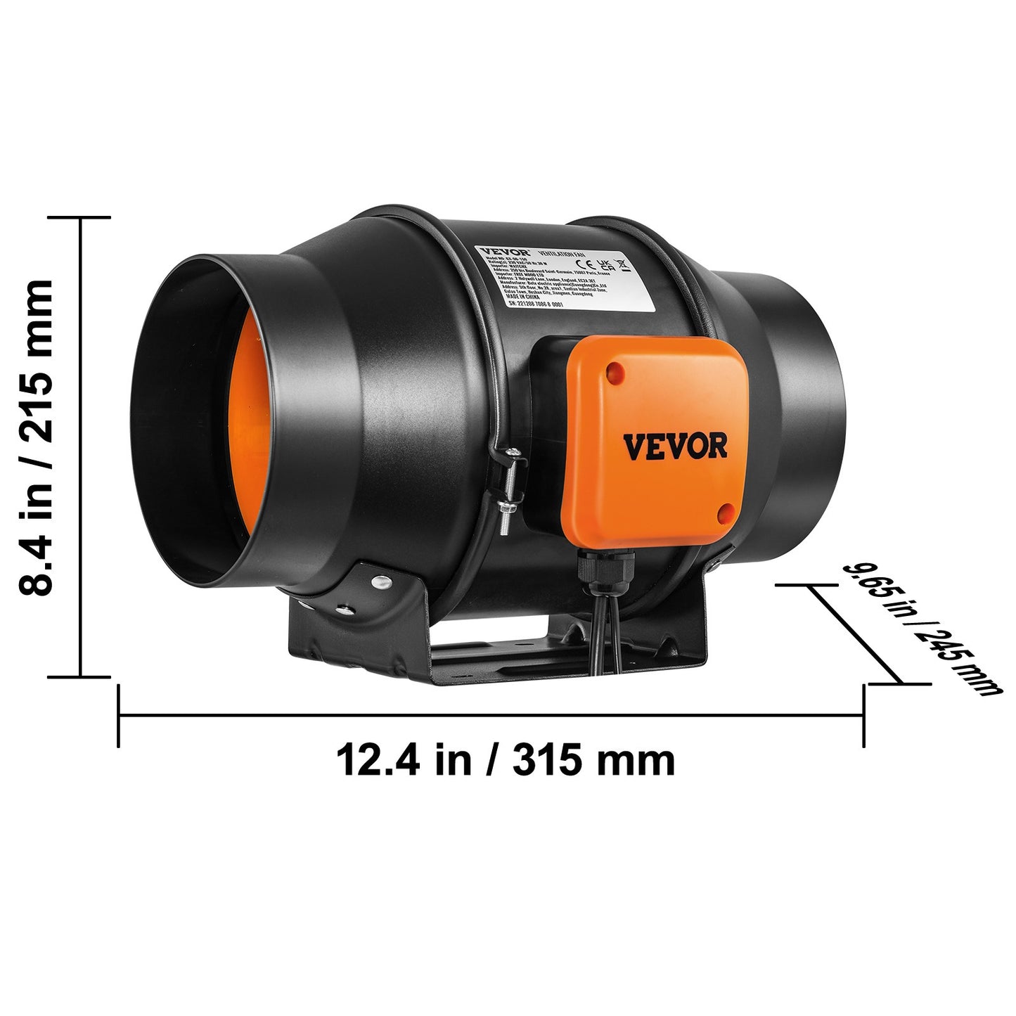 Inline Ventilator – Afzuigventilator – Kanaalventilator – Ventilatieventilator – HVACT Ventilator – 6 Inch – EC Motor Met Variabele Snelheidsregeling – Energiezuinig En Stil