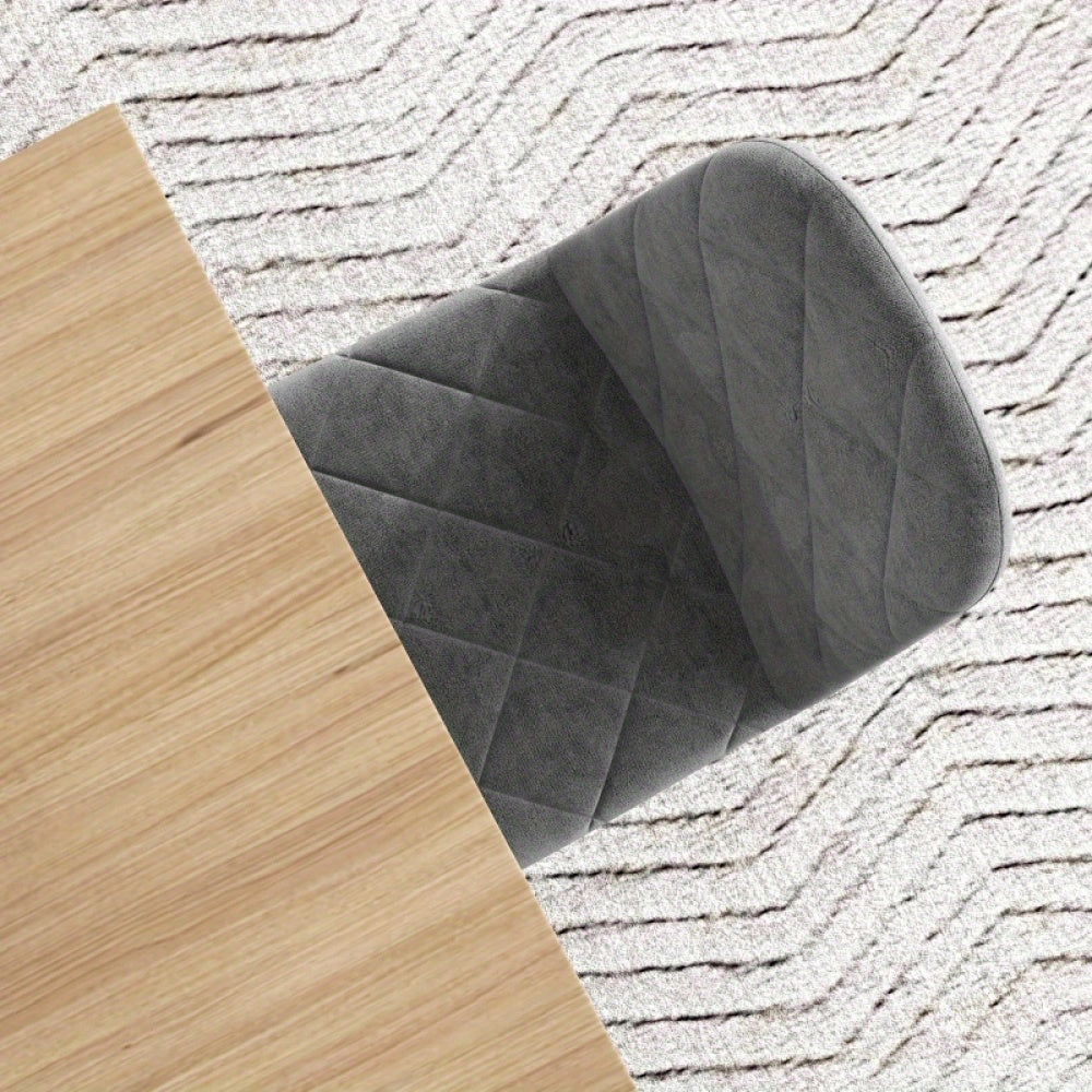 Eetkamerstoel – Keukenstoel – Stoel – Kuipstoel – Set van 4 – Gestoffeerd met fluwelen stof – Met metalen poten – Ergonomische rugleuning – Modern grijs design