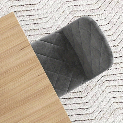Eetkamerstoel – Keukenstoel – Stoel – Kuipstoel – Set van 4 – Gestoffeerd met fluwelen stof – Met metalen poten – Ergonomische rugleuning – Modern grijs design
