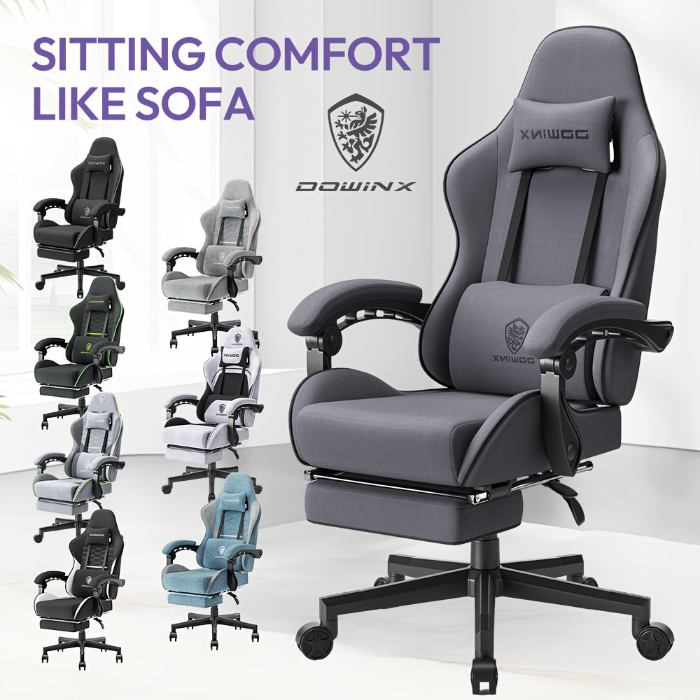 Ergonomische Gamingstoel – Bureaustoel – Office Chair – Computergame Stoel – Zithoekstoel – Met Pocketvering – Lendensteun – Handmatig Verstelbare Rugleuning – Metaalframe – Grijs
