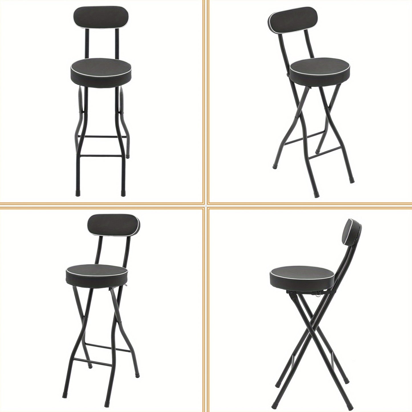 Vouwkrukje – Opvouwbare Kruk – Campingkruk – Klapstoel – Draagbaar Krukje – Stalen Frame – Compact & Lichtgewicht – Max. 140 kg Draagkracht