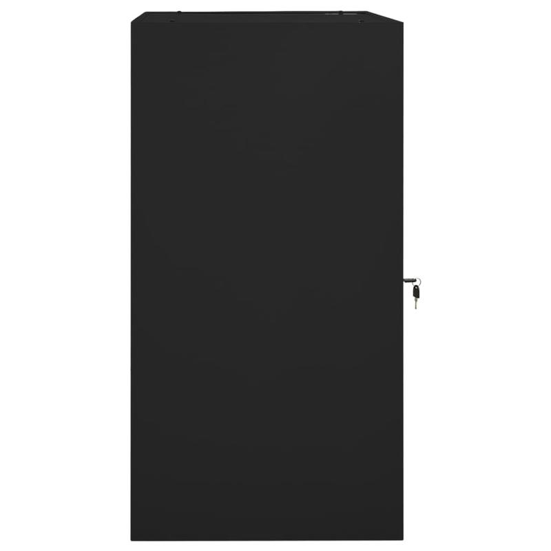 Werkplaatskast – Opbergrek – Gereedschapskast – Werkplaatsmeubel – Stellingkast – Zwart Staal – Verstelbare Haken & Afsluitbare Deur – 53x53x105 cm