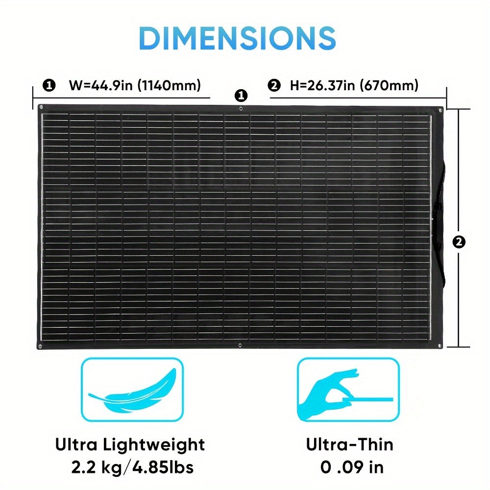 Flexibele Zonnepanelenkit – Buigzame Zonnepanelen – Lichtgewicht Zonnepanelen – Mobiele Zonnepanelen – 300W Output – Monokristallijn Silicium