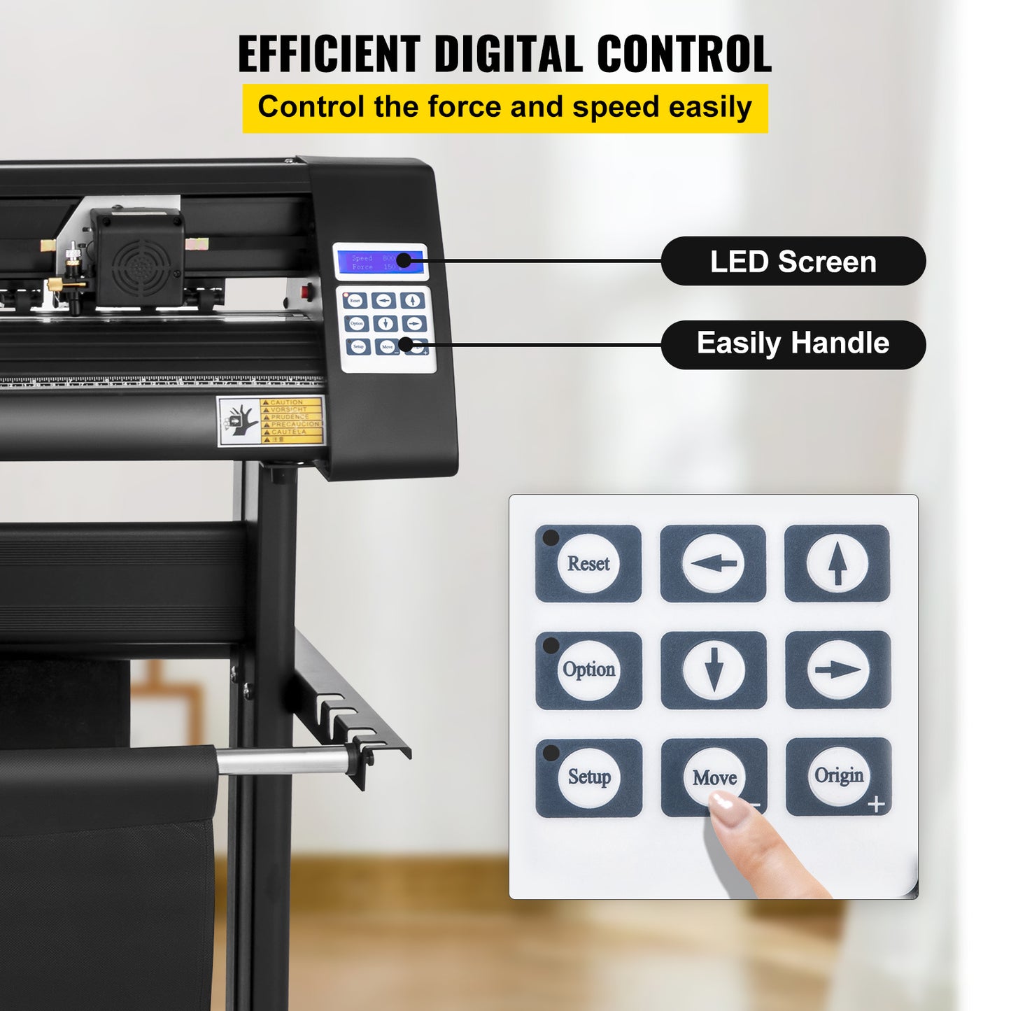 Vinyl Cutter – Snijplotter – Stickersnijder – Contourplotter – Vinylsnijder – Zwart – Ingebouwde Laser Snijfunctie – Max Snijbreedte 126 cm