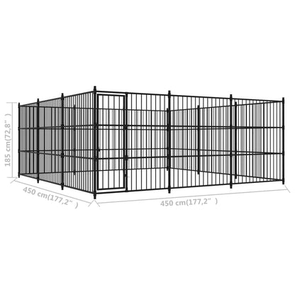 Hondenren – Hondenhok – Hondenkooi – Hondenbench – Hondenverblijf – 450 x 450 x 185 cm – Gepoedercoat Staal – Veilig Deurslot
