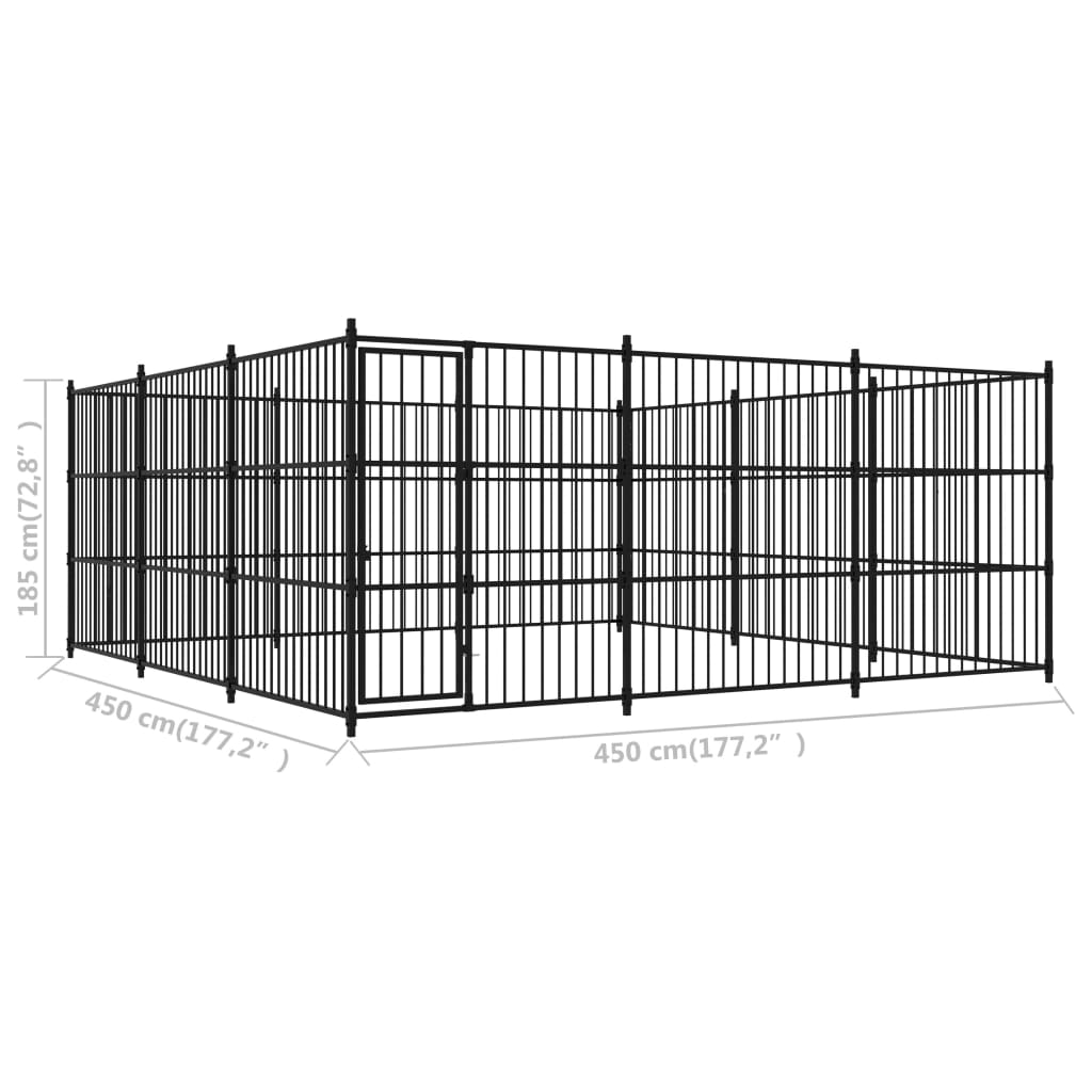 Hondenhok – Hondenkooi – Hondenbench – Buitenhok – Ruim – Gepoedercoat Staal – 300x300x185 cm – Weerbestendig & Veilig