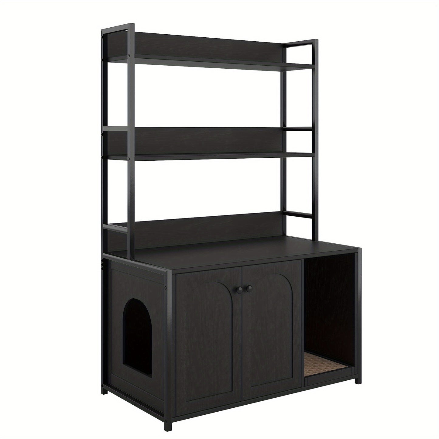 Kattenbakmeubel – Kattenbak Kast – Kattenhuis – Kattenbakkast – Kattenbak Ombouw – Wit Houten Meubel – Ruim Met Ventilatiesysteem – Compact En Makkelijk Schoon Te Maken