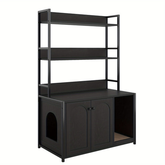 Kattenbakmeubel – Kattenbak Kast – Kattenhuis – Kattenbakkast – Kattenbak Ombouw – Wit Houten Meubel – Ruim Met Ventilatiesysteem – Compact En Makkelijk Schoon Te Maken
