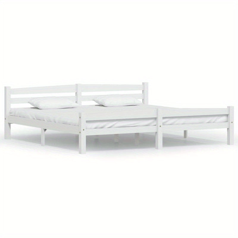 Bed Frame Without Materasso Bianco 200x200cm Wood Massello Pino Removable and durable