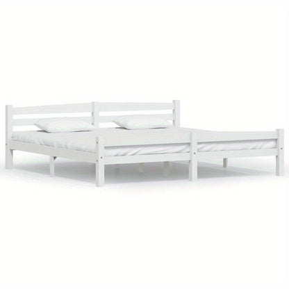 Bed Frame Without Materasso Bianco 200x200cm Wood Massello Pino Removable and durable