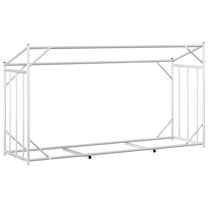 Houtopslag – Haardhoutrek – Brandhoutrek – Houtberging – Buitenrek – Roestvrijstalen Frame – Waterafstotende Regenkap 200,5x60,5x110,5 cm